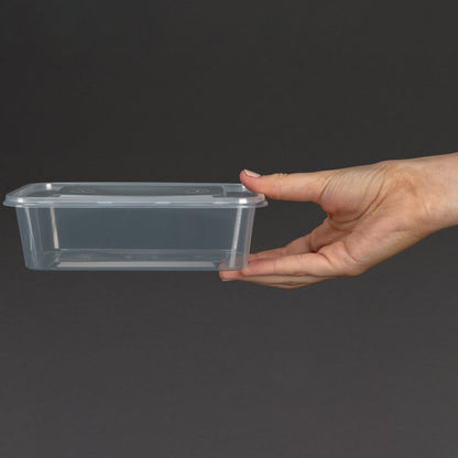 Fiesta Recyclable Plastic Microwavable Containers with Lid Medium 650ml (250 Pack) (Capacity: 650ml (23oz) | Pack quantity: 250) • PAS-DM182