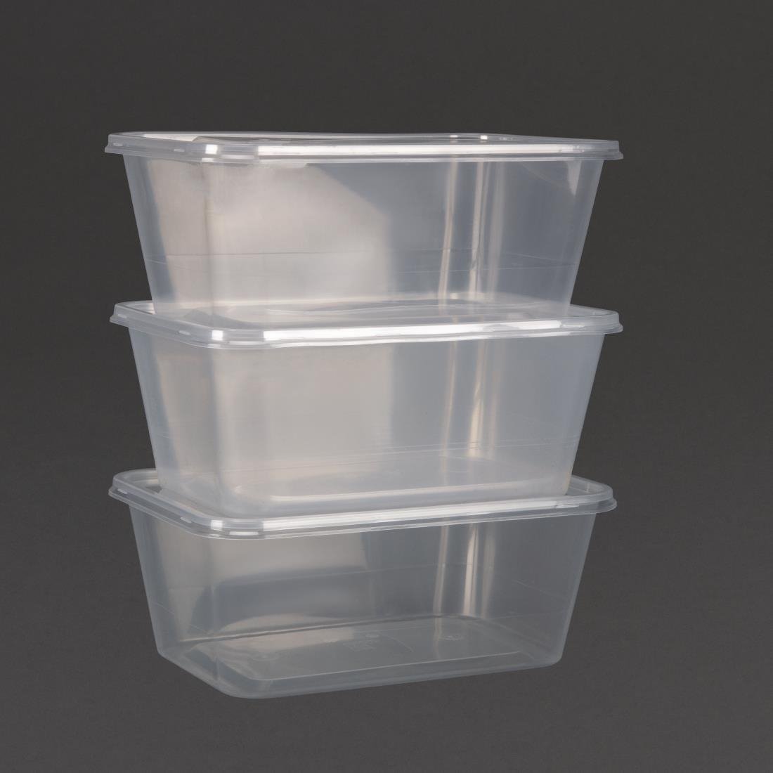 Fiesta Recyclable Large Plastic Microwave Containers (Pack of 250) • PAS-DM183