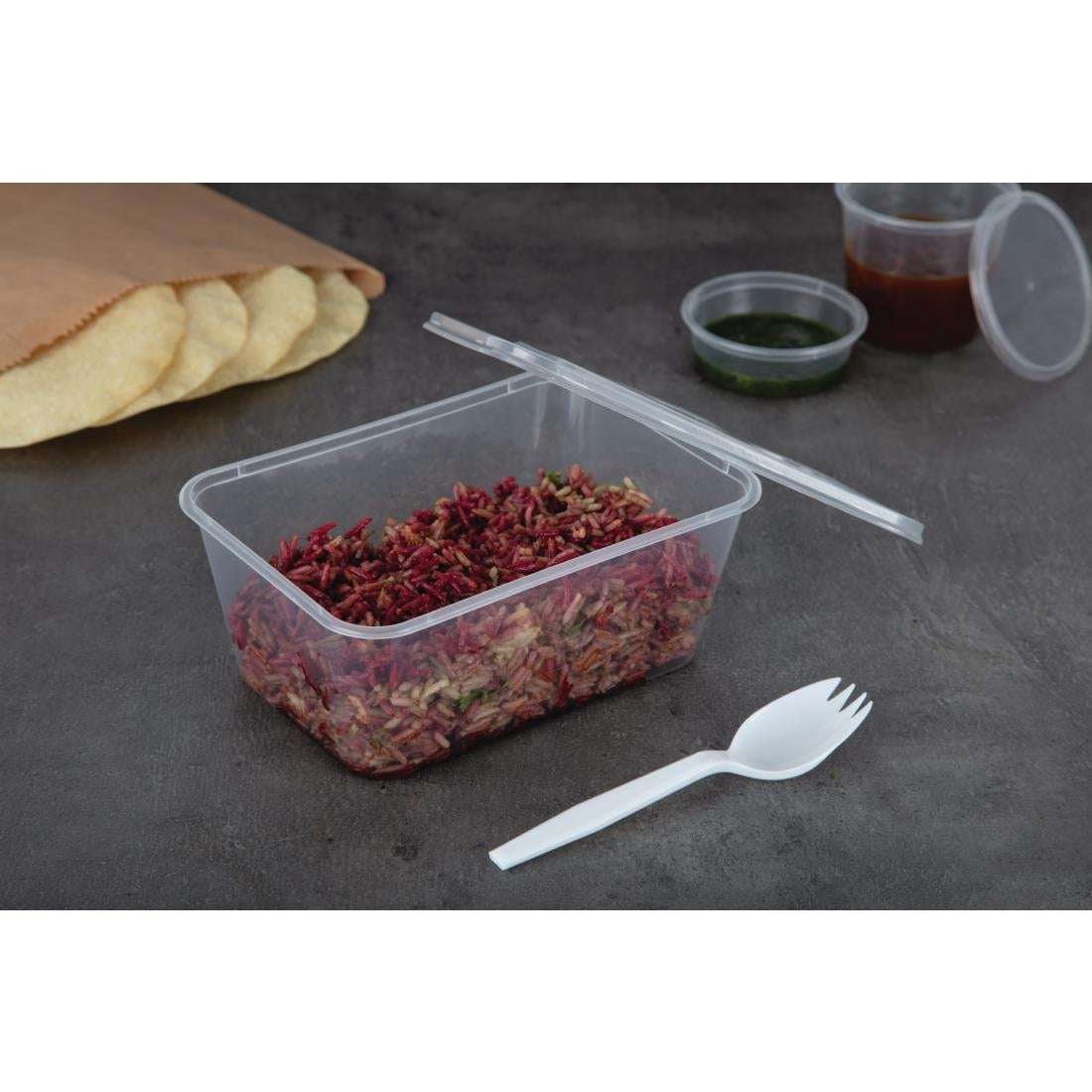 Fiesta Recyclable Large Plastic Microwave Containers (Pack of 250) • PAS-DM183