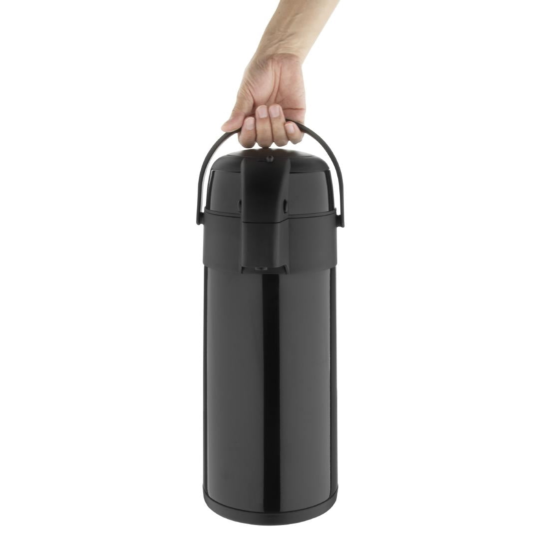 Olympia Pump Action Stainless Steel Double Wall Airpot Black • PAS-DM186