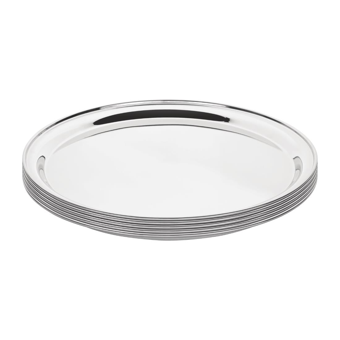 Olympia Stainless Steel Round Serving Tray 355mm • PAS-DM193