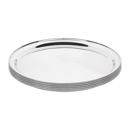 Olympia Stainless Steel Round Serving Tray 355mm • PAS-DM193