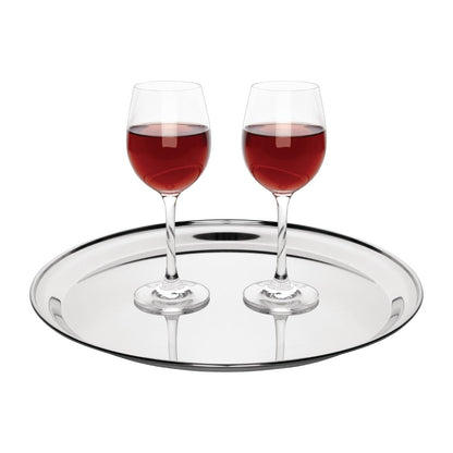 Olympia Stainless Steel Round Serving Tray 355mm • PAS-DM193