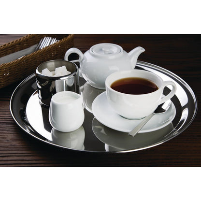Olympia Stainless Steel Round Serving Tray 355mm • PAS-DM193