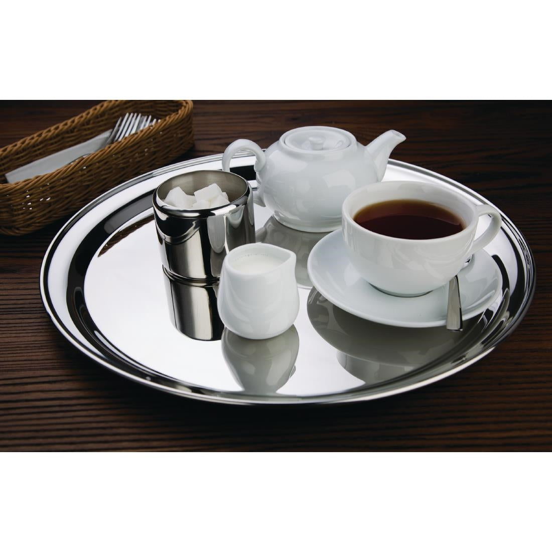 Olympia Stainless Steel Round Serving Tray 405mm • PAS-DM194