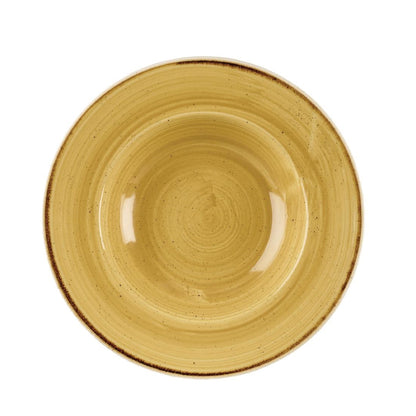 Churchill Stonecast Round Wide Rim Bowl Mustard Seed Yellow 240mm • PAS-DM469