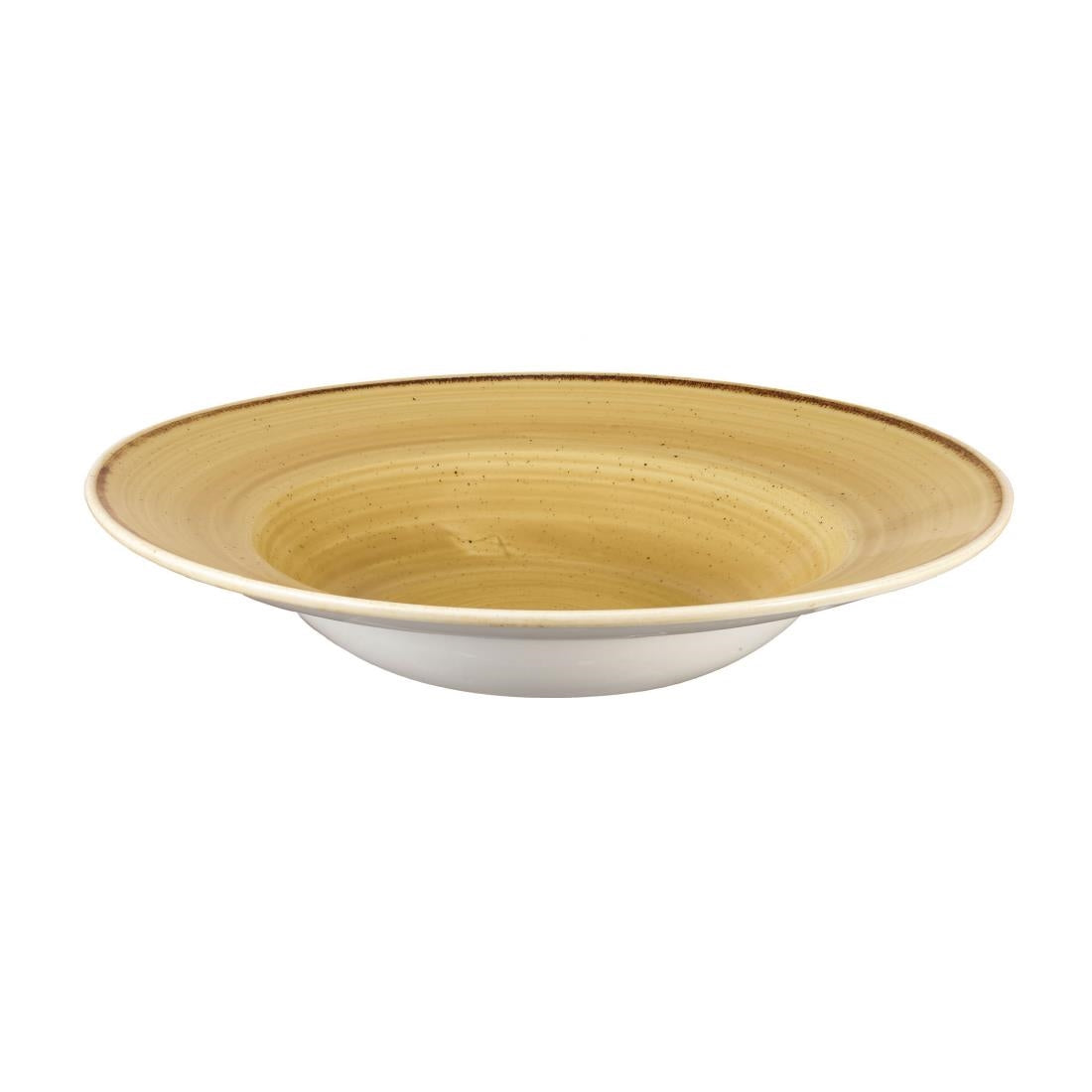 Churchill Stonecast Round Wide Rim Bowl Mustard Seed Yellow 240mm • PAS-DM469