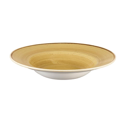 Churchill Stonecast Round Wide Rim Bowl Mustard Seed Yellow 240mm • PAS-DM469