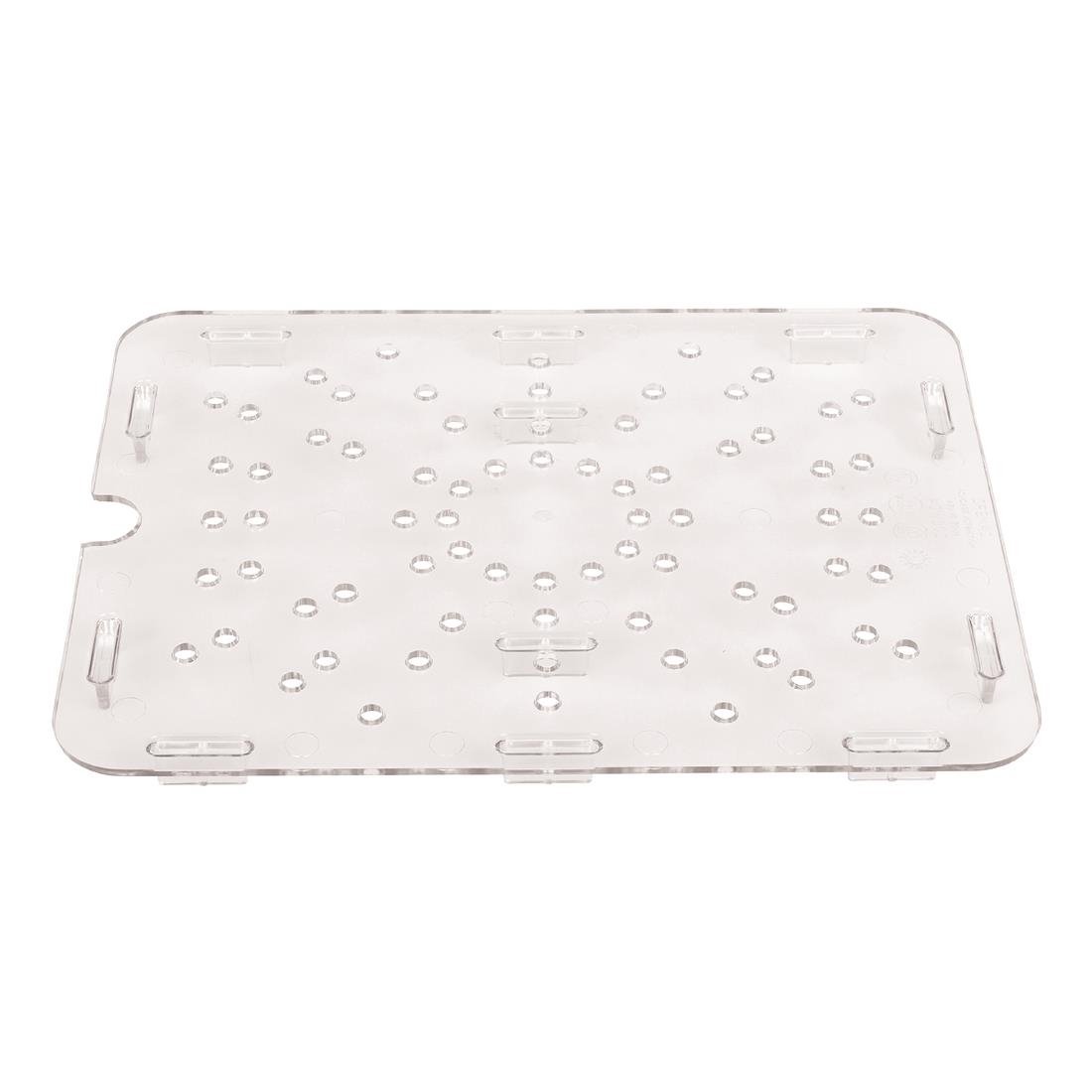 Cambro Polycarbonate Gastronorm Drain Shelf - 1/2 - Clear • PAS-DM731