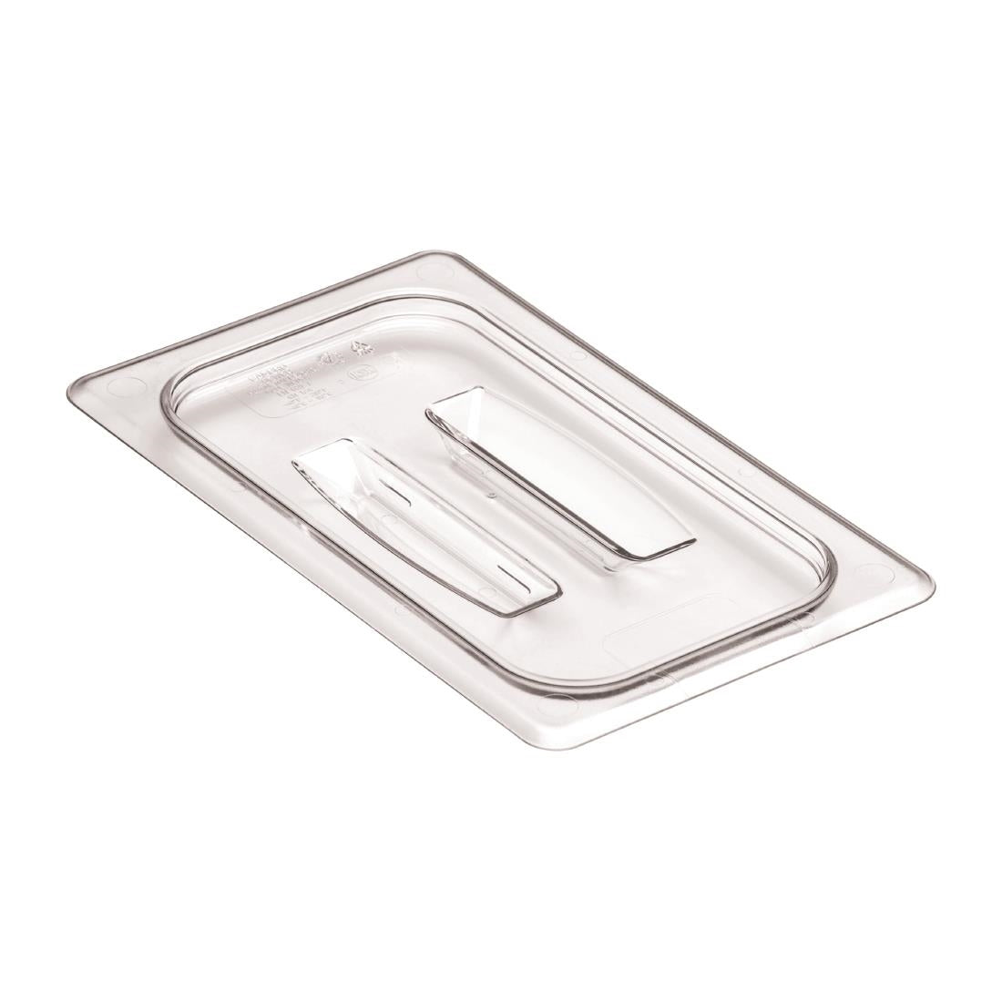 Cambro Polycarbonate Gastronorm Lid with Handle - 1/4 -Clear • PAS-DM750