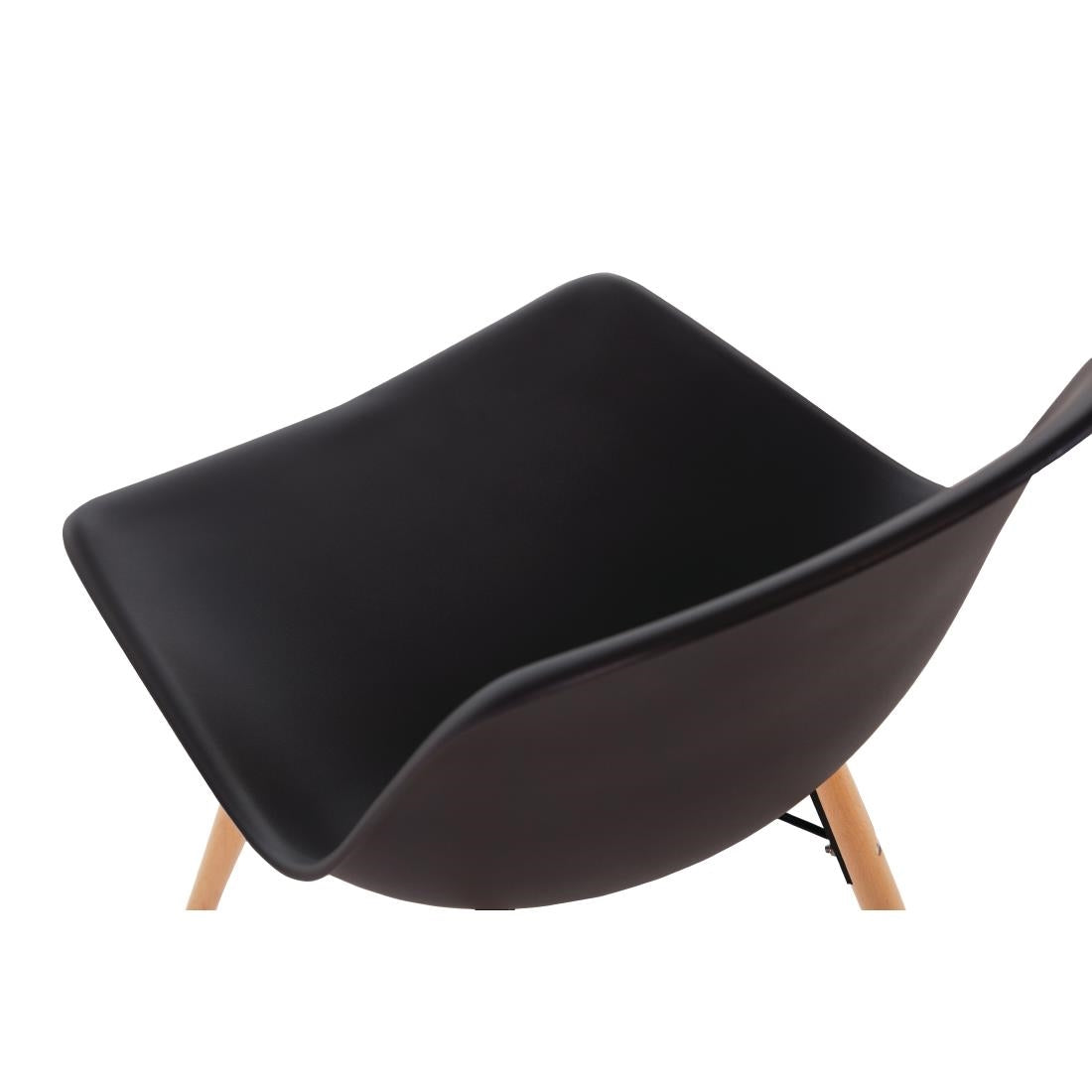 Bolero Arlo PP Moulded Side Chair Charcoal with Spindle Legs (2 Pack) • PAS-DM841