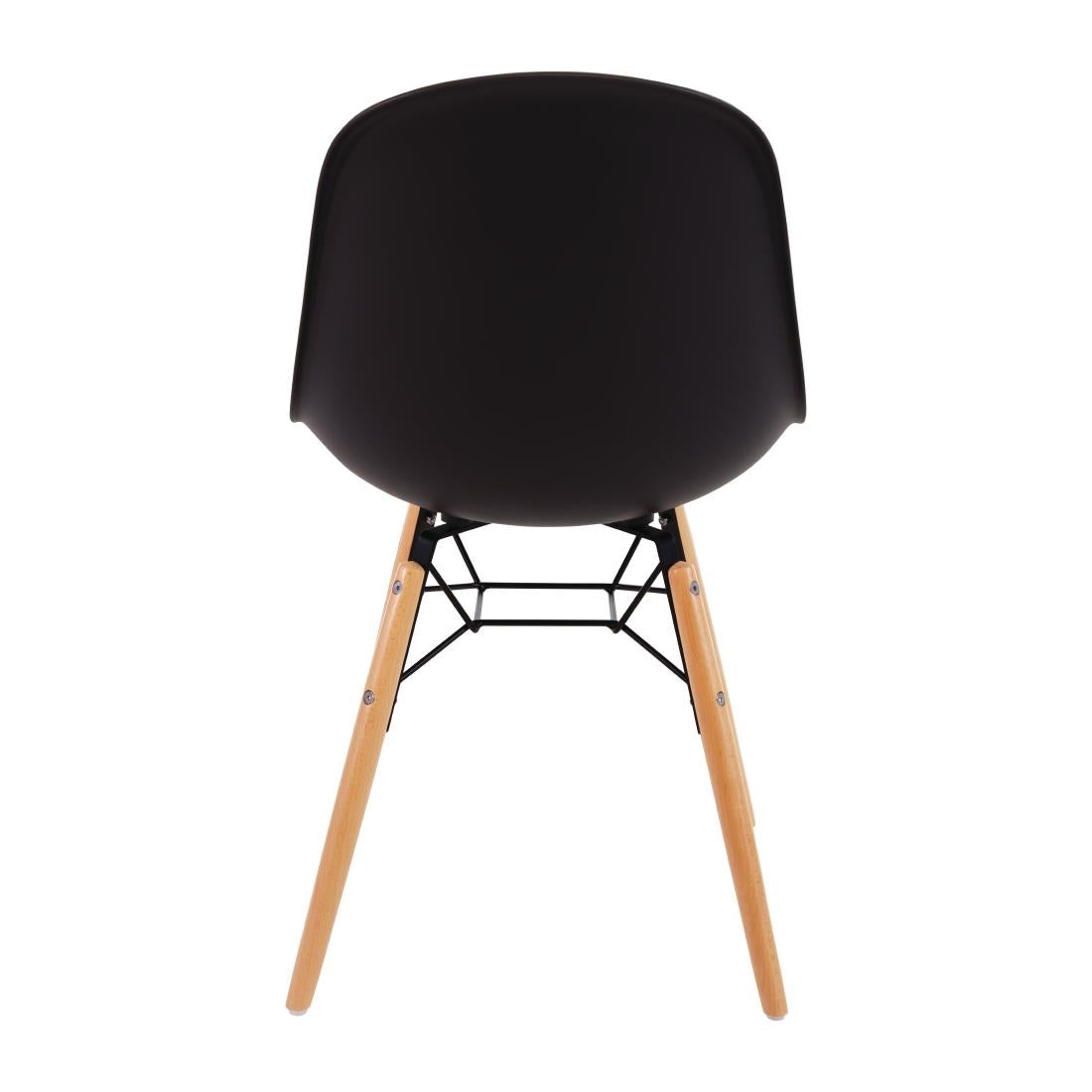 Bolero Arlo PP Moulded Side Chair Charcoal with Spindle Legs (2 Pack) • PAS-DM841