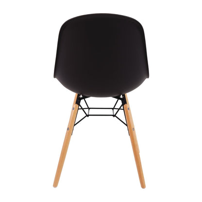 Bolero Arlo PP Moulded Side Chair Charcoal with Spindle Legs (2 Pack) • PAS-DM841