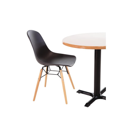 Bolero Arlo PP Moulded Side Chair Charcoal with Spindle Legs (2 Pack) • PAS-DM841