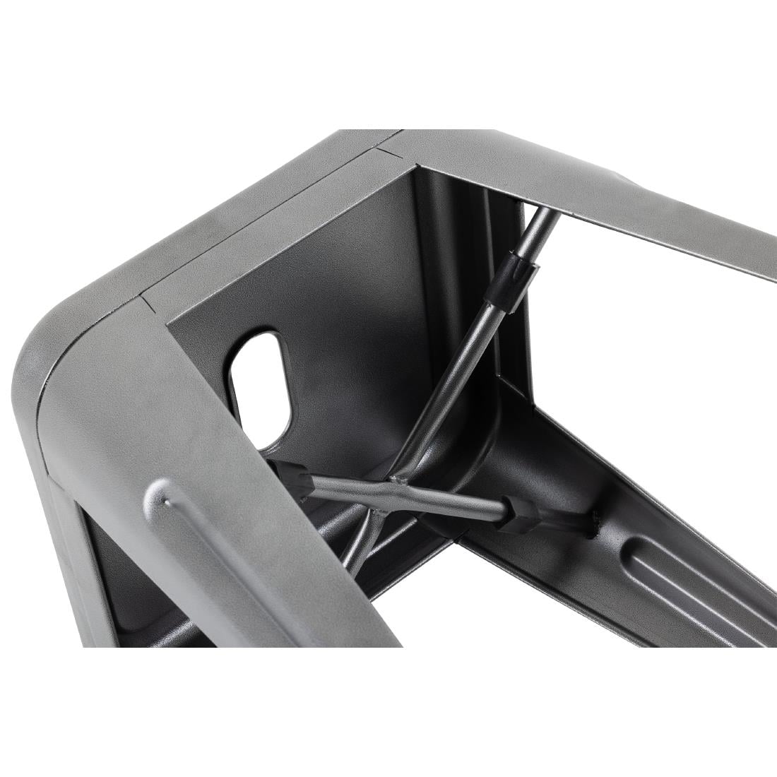 Bolero Bistro Metal Low Bar Stool Gun Metal Grey (4 Pack) • PAS-DM933