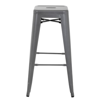 Bolero Bistro Metal High Bar Stool Gun Metal Grey (Pack of 4) • PAS-DM934