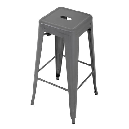 Bolero Bistro Metal High Bar Stool Gun Metal Grey (Pack of 4) • PAS-DM934