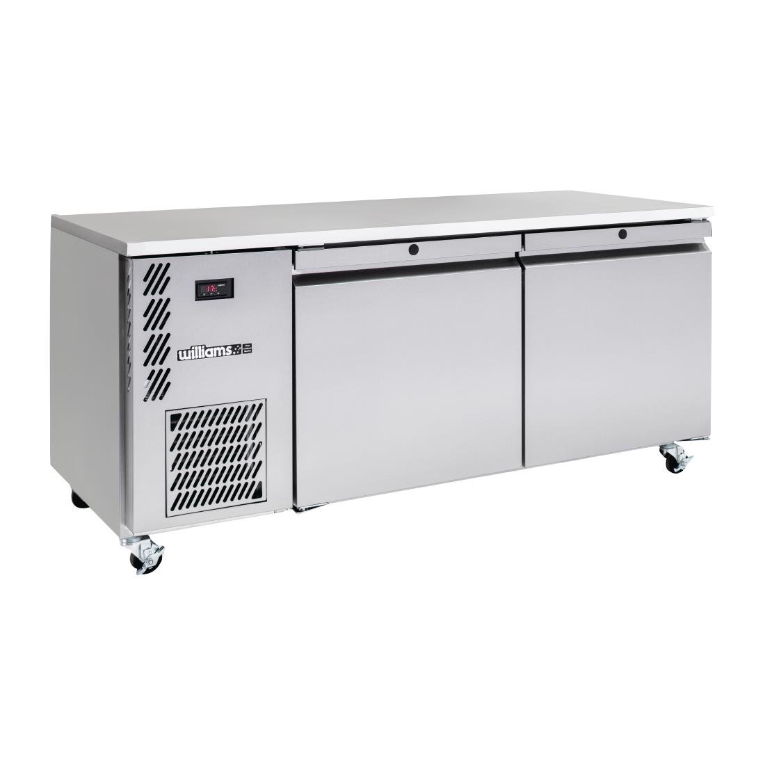 Williams Emerald Two Door GN Counter Fridge HE2USS St/St - 190Ltr (Direct) • PAS-DN459