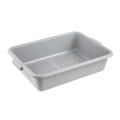 Vogue Plastic Perforated Storage Box Grey (Size: 129(H)x545(W)x390(D)mm / 5x21.4x15.3" | 6.5mm perforations) • PAS-DN583