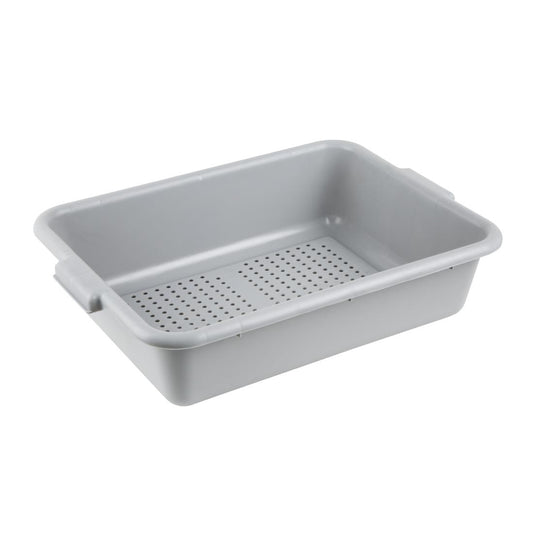 Vogue Plastic Perforated Storage Box Grey (Size: 129(H)x545(W)x390(D)mm / 5x21.4x15.3" | 6.5mm perforations) • PAS-DN583
