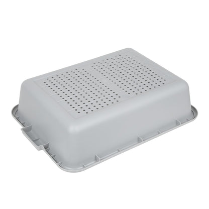 Vogue Plastic Perforated Storage Box Grey (Size: 129(H)x545(W)x390(D)mm / 5x21.4x15.3" | 6.5mm perforations) • PAS-DN583