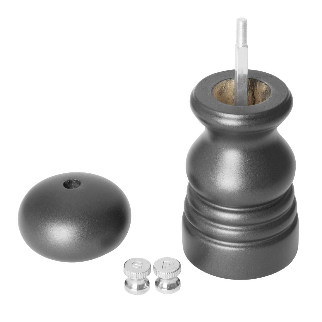 Olympia Salt Or Pepper Grinder Grey Hevea Wood - 125mm (54(Ø)x125(H)mm) • PAS-DN650
