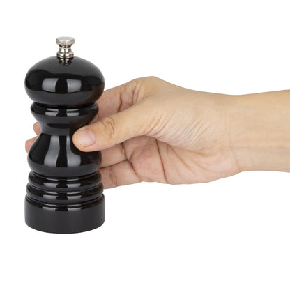 Olympia Salt Or Pepper Grinder Black Hevea Wood - 125mm (54(Ø)x125(H)mm) • PAS-DN651