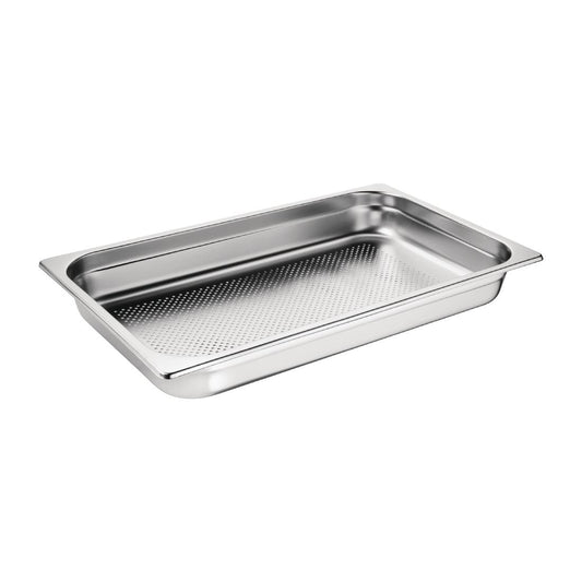 Vogue Perforated Stainless Steel Gastronorm Tray 1/1 - 65mm deep • PAS-DN701