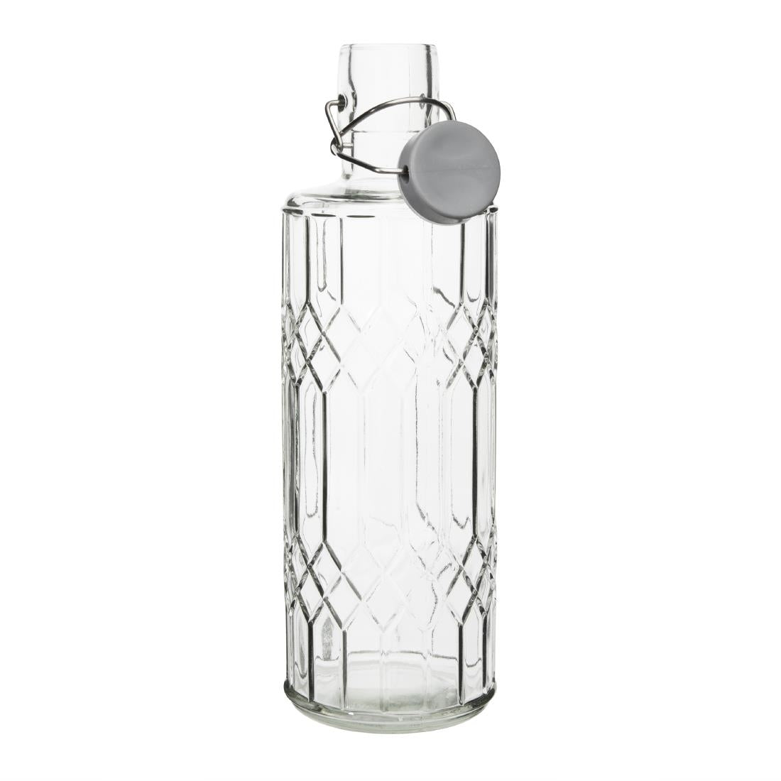 Olympia Geo Glass Water Bottles with Stoppers 1Ltr (6 Pack) • PAS-DN816
