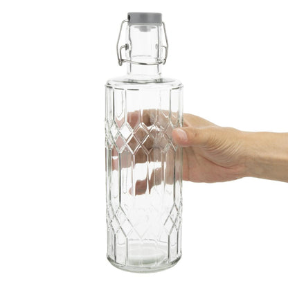 Olympia Geo Glass Water Bottles with Stoppers 1Ltr (6 Pack) • PAS-DN816