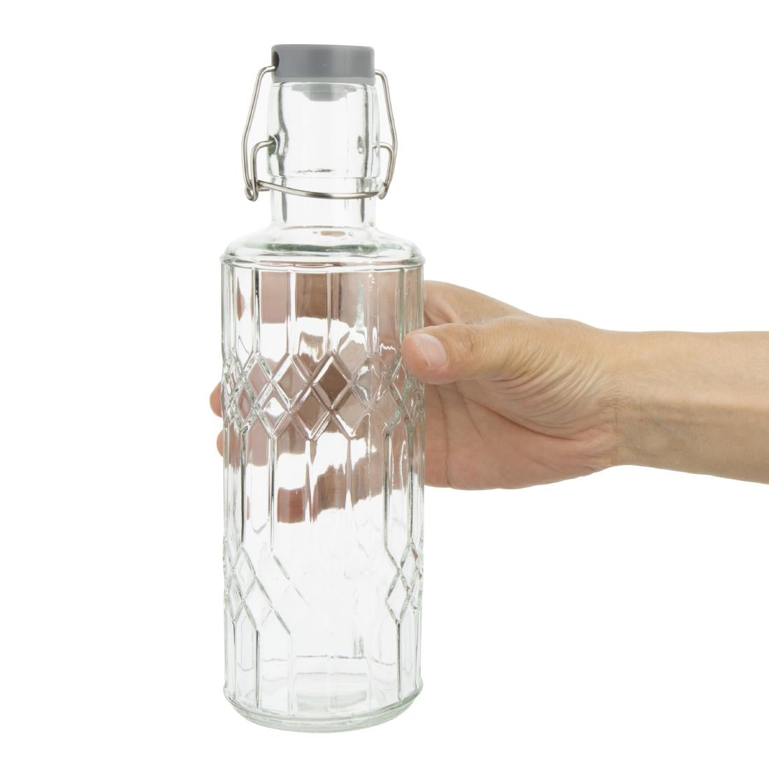 Olympia Geo Glass Water Bottle with Stopper - 640ml (Box 6) • PAS-DN817