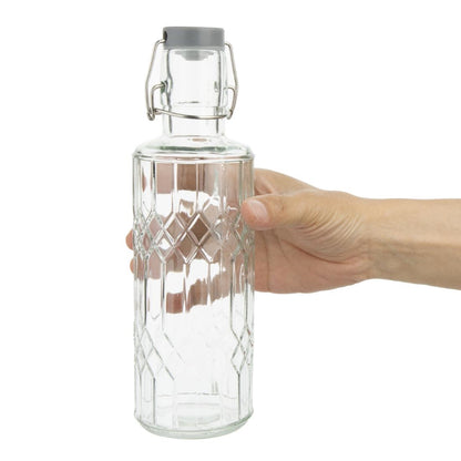 Olympia Geo Glass Water Bottle with Stopper - 640ml (Box 6) • PAS-DN817
