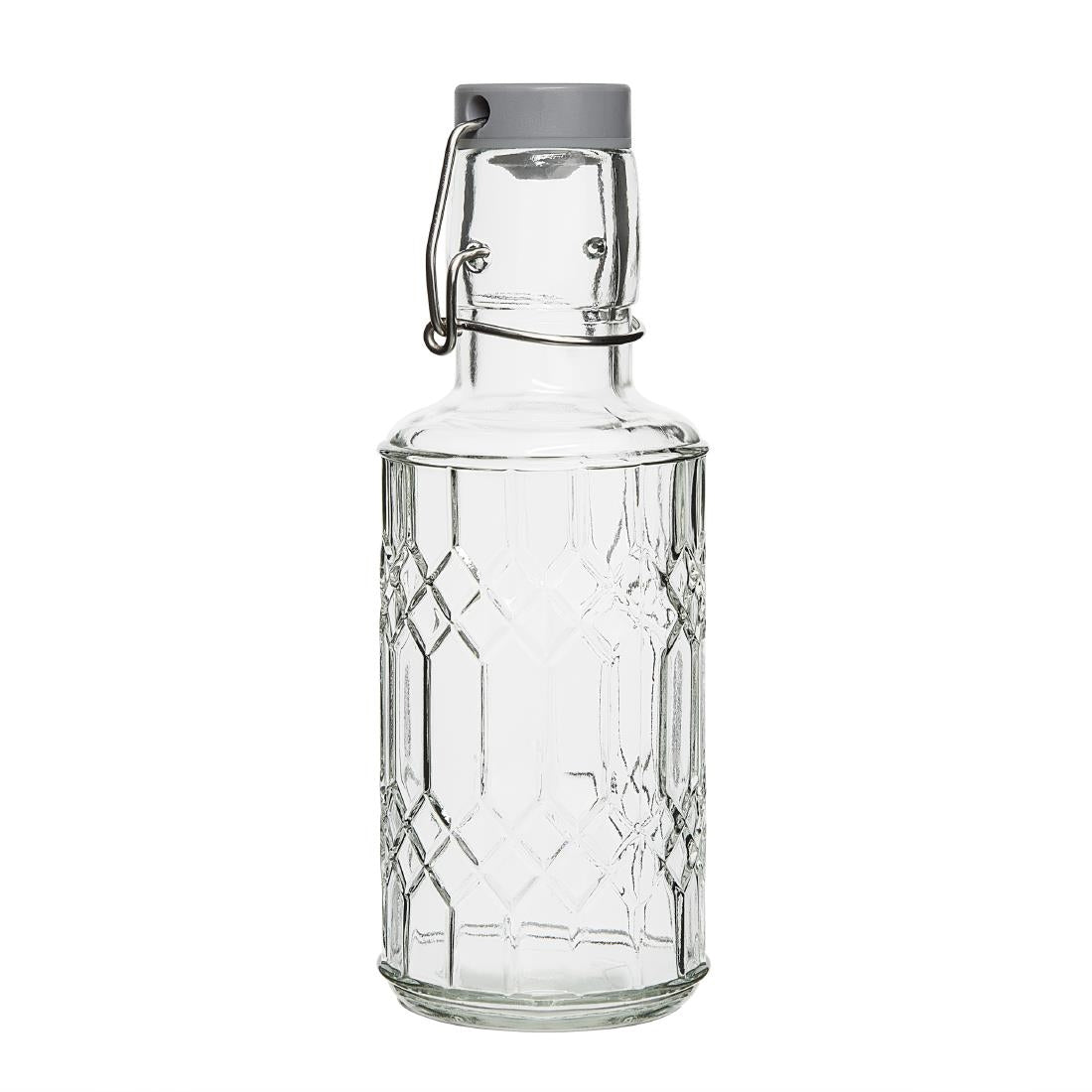 Olympia Geo Glass Water Bottle with Stopper 380ml (6 Pack) (Pack of 6) • PAS-DN818