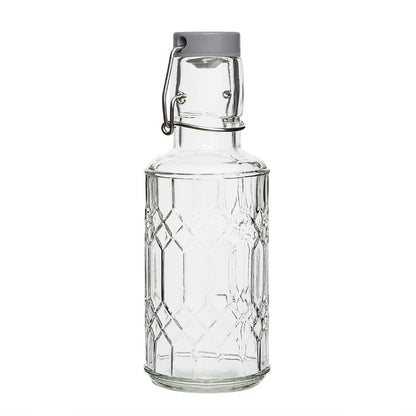 Olympia Geo Glass Water Bottle with Stopper 380ml (6 Pack) (Pack of 6) • PAS-DN818