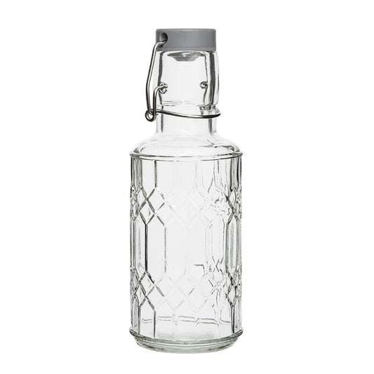 Olympia Geo Glass Water Bottle with Stopper 380ml (6 Pack) (380ml/12.8oz | Pack Quantity: 6) • PAS-DN818