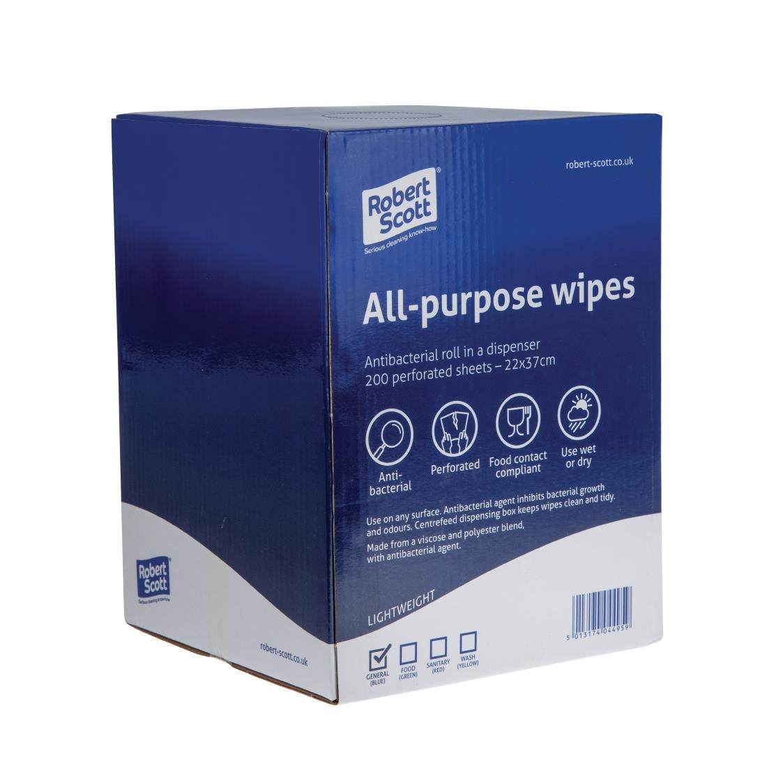 Robert Scott All-Purpose Antibacterial Cleaning Cloths Blue (200 Pack) (Pack of 200) • PAS-DN843