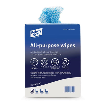 Robert Scott All-Purpose Antibacterial Cleaning Cloths Blue (200 Pack) (Pack of 200) • PAS-DN843