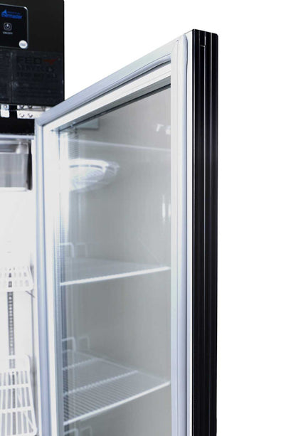 Double Glass Door Black Stainless Steel Upright Freezer - SUFG1000B GRS-SUFG1000B