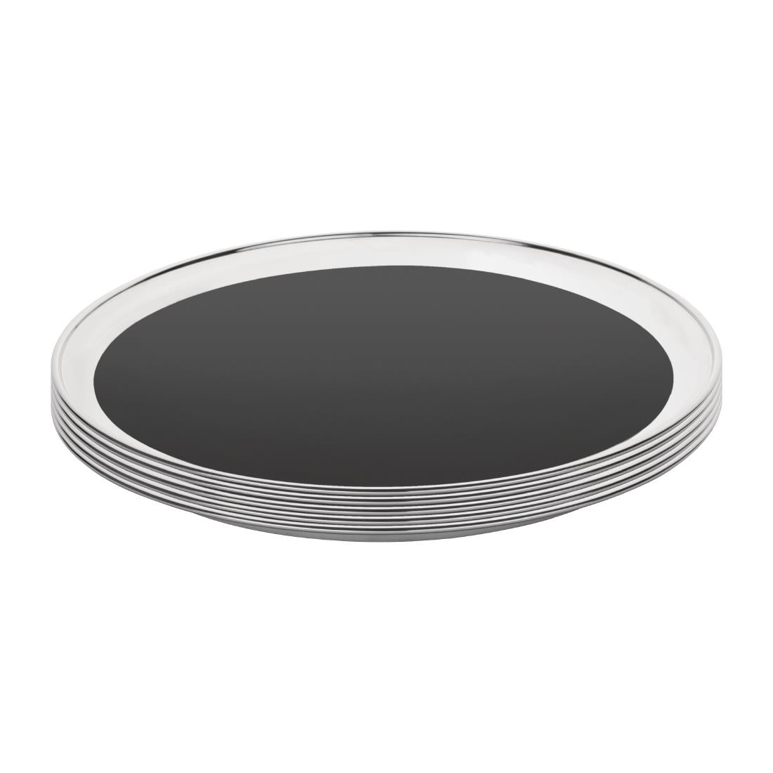 "Olympia Stainless Steel Round Anti-Slip Bar Tray 305mm" • PAS-DP207