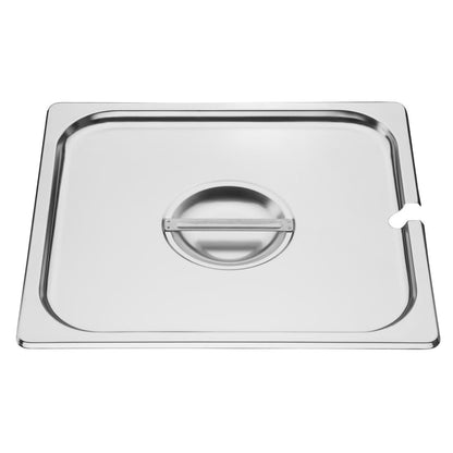 Vogue Stainless Steel GN Notched Lid - 2/3 • PAS-DP252