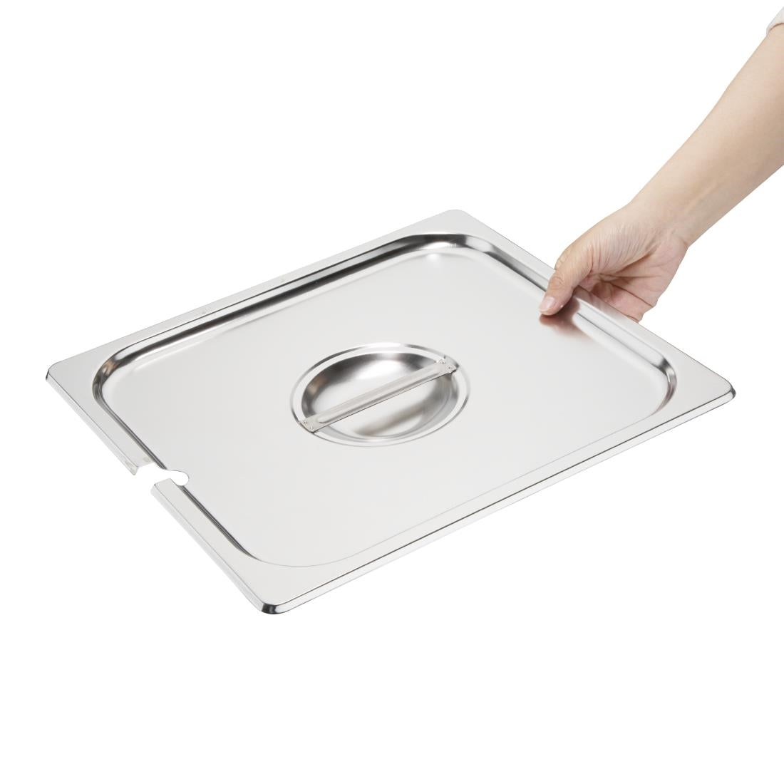 Vogue Stainless Steel GN Notched Lid - 2/3 • PAS-DP252