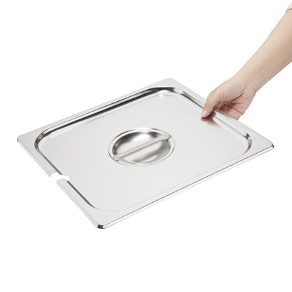 Vogue Stainless Steel GN Notched Lid - 2/3 • PAS-DP252