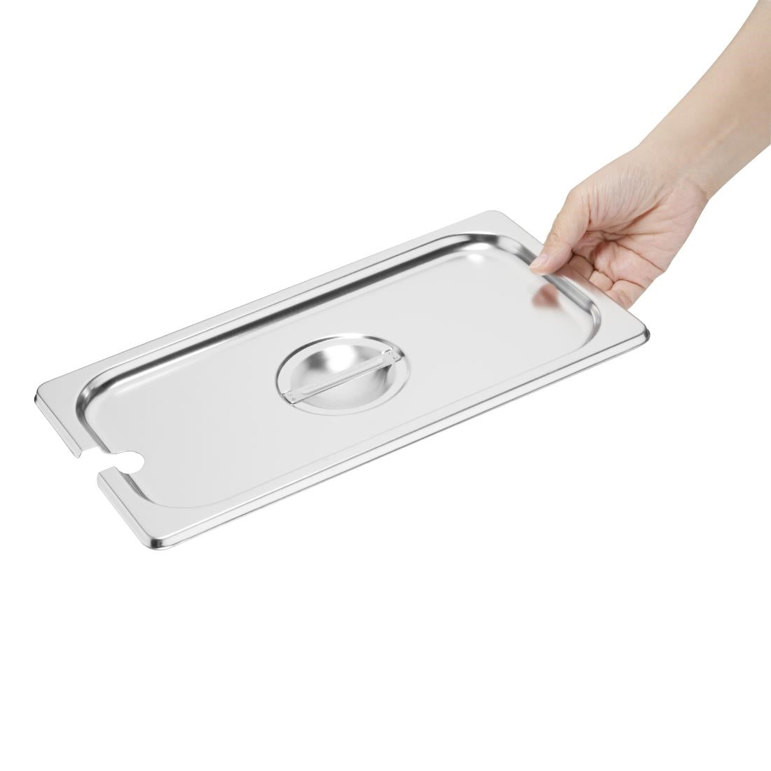 Vogue Stainless Steel GN Notched Lid - 1/3 • PAS-DP253
