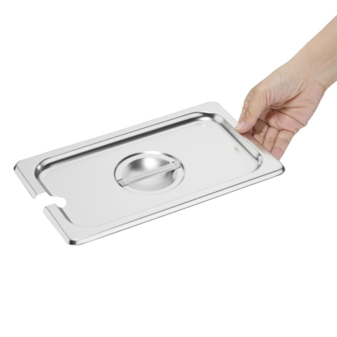 Vogue Stainless Steel GN Notched Lid - 1/4 • PAS-DP254