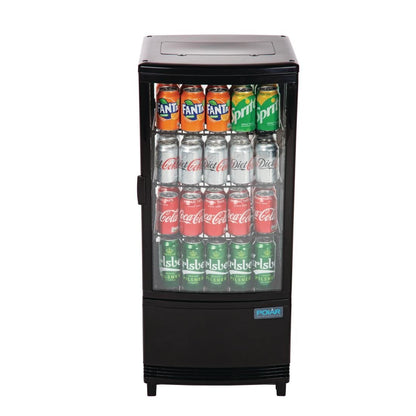 Polar C-Series Energy Efficient Curved Door Display Fridge Black 86Ltr • PAS-CX574-A