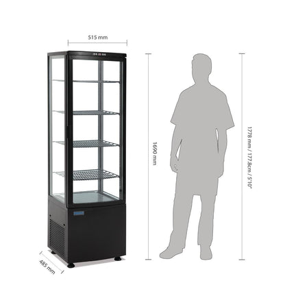 Polar C-Series Energy Efficient Curved Door Display Fridge Black 235Ltr • PAS-CX573-A