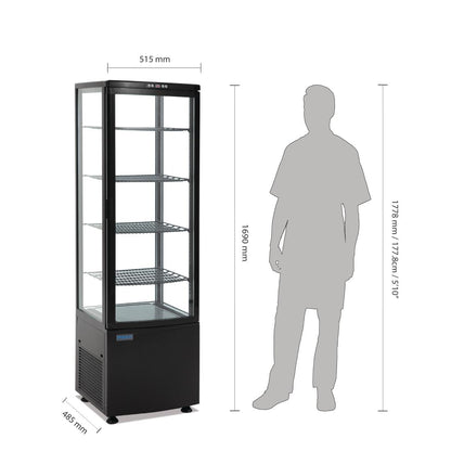 Polar C-Series Curved Door Display Fridge 235Ltr Black • PAS-DP289-A