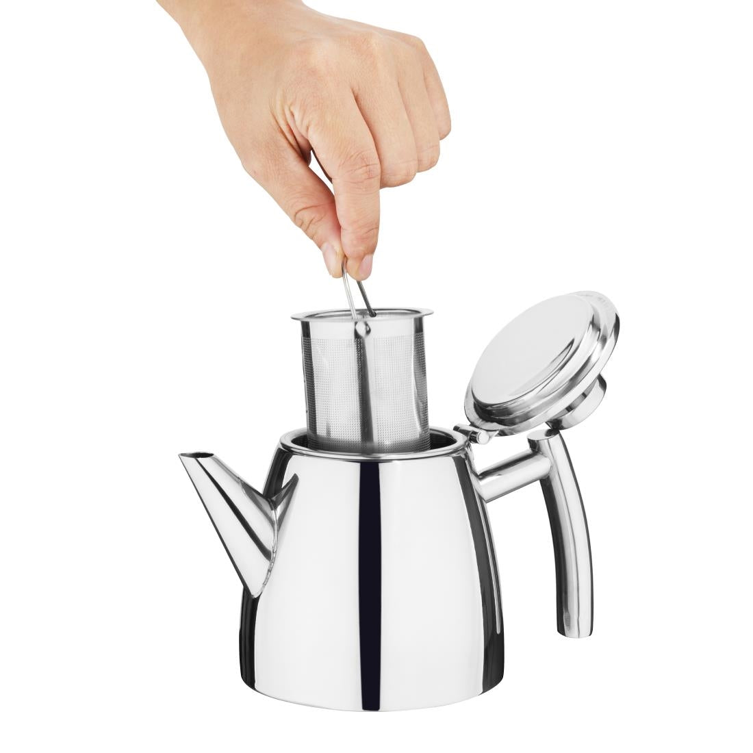 Olympia Conical Insulated Stainless Steel Teapot with Filter 350ml • PAS-DP600