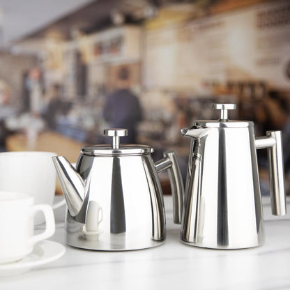 Olympia Conical Insulated Stainless Steel Teapot with Filter 350ml • PAS-DP600