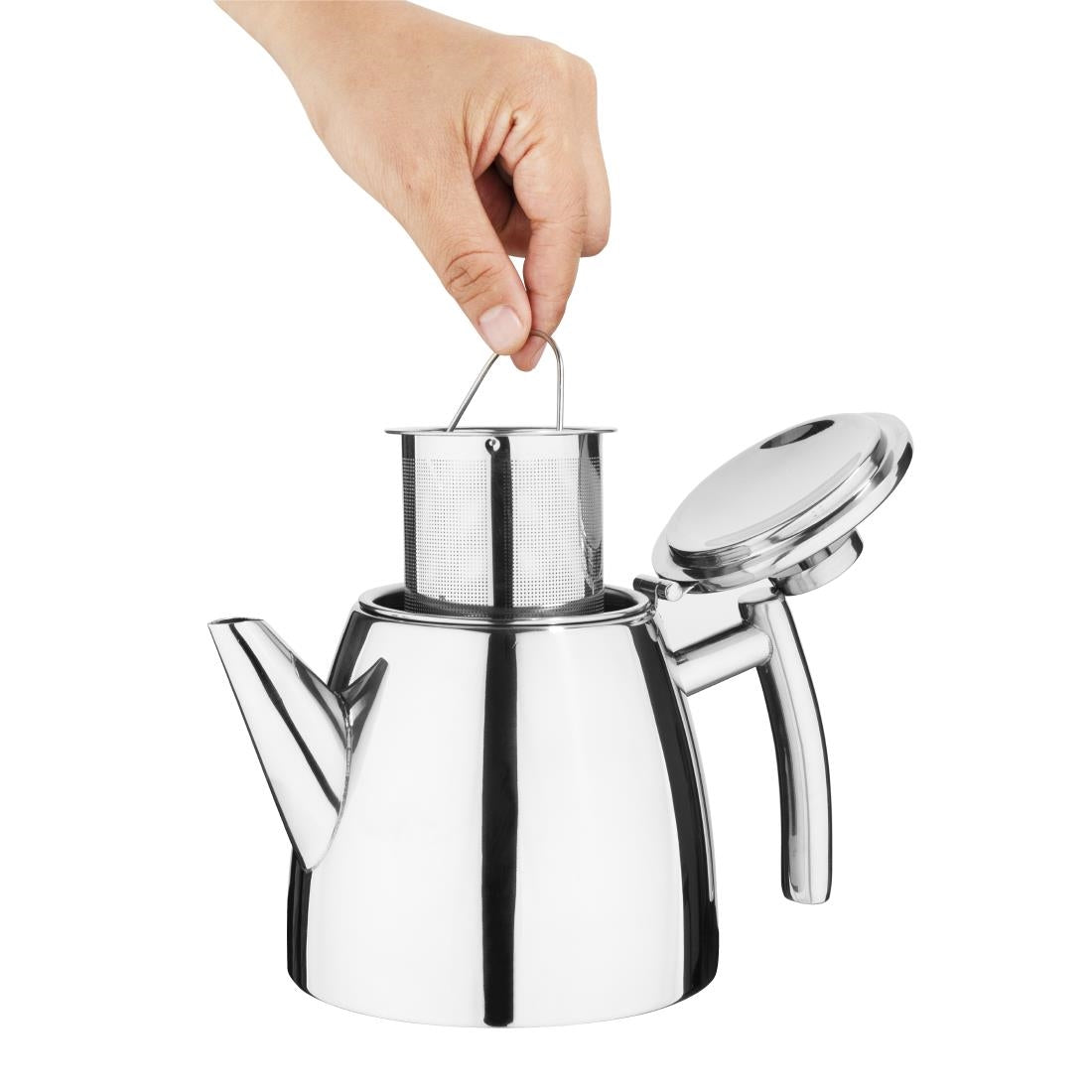 Olympia Conical Insulated Stainless Steel Teapot with Filter 600ml • PAS-DP601